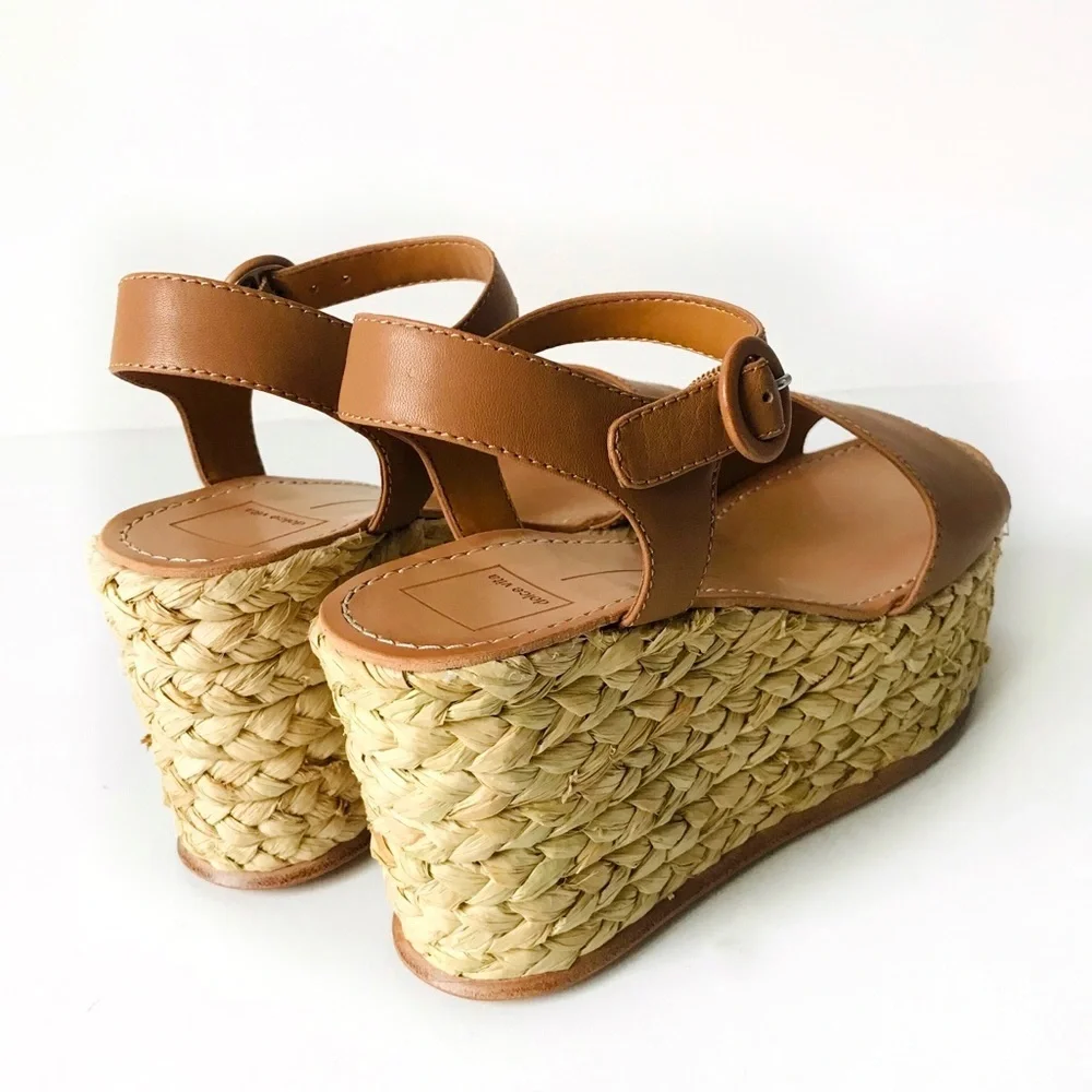 Dolce Vita Platform Leather Espadrille Sandals